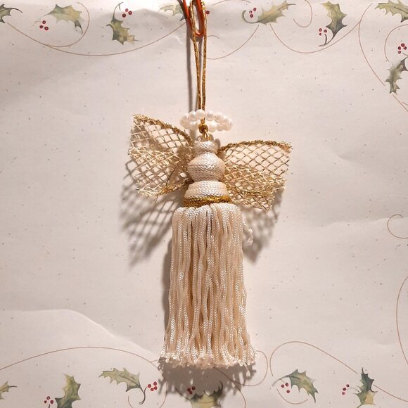 13 Handmade Tassel Angels with Gold Trim & Wings - Picture 1 of 6